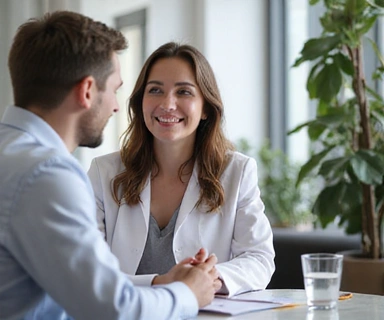 Dietitian conducting initial consultation with a client